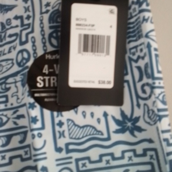 Hurley Blue and White Kids Swim Trunks - Picture 2 of 5